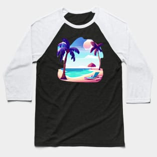 Summer lover, beach, palm trees. Baseball T-Shirt